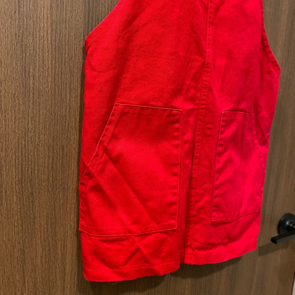 SANRIO Hello Kitty Overall Mini Dress Size L Red Denim Jumper Kawaii Kidcore Y2K - Picture 4 of 10